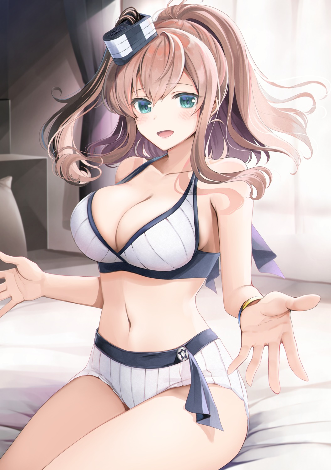 bikini, kantai_collection, saratoga_(kancolle), swimsuits, yunamaro