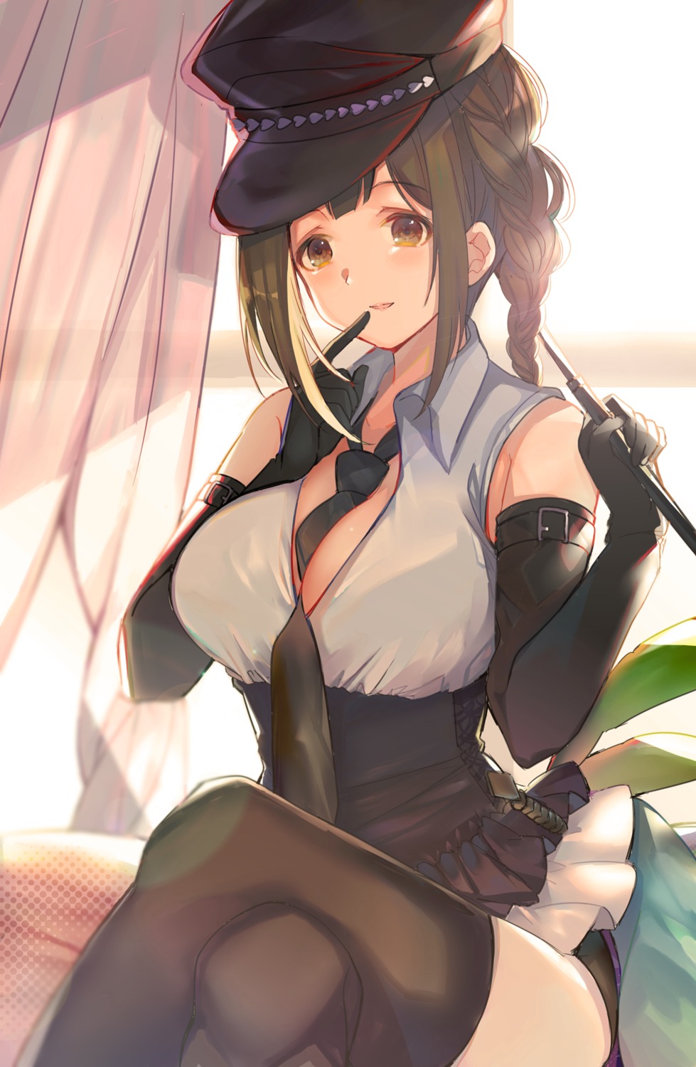 cleavage, no_bra, open_shirt, shibaebi_(yasaip_game), the_idolm@ster, the_idolm@ster_shiny_colors, thighhighs