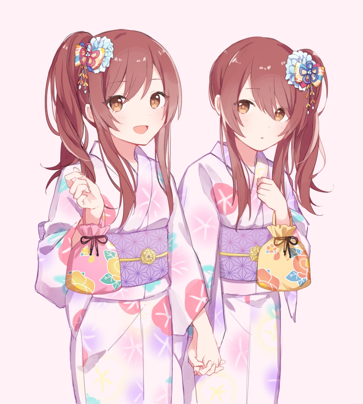 kino_kazumi, oosaki_amana, oosaki_tenka, the_idolm@ster, the_idolm@ster_shiny_colors, yukata, yuri