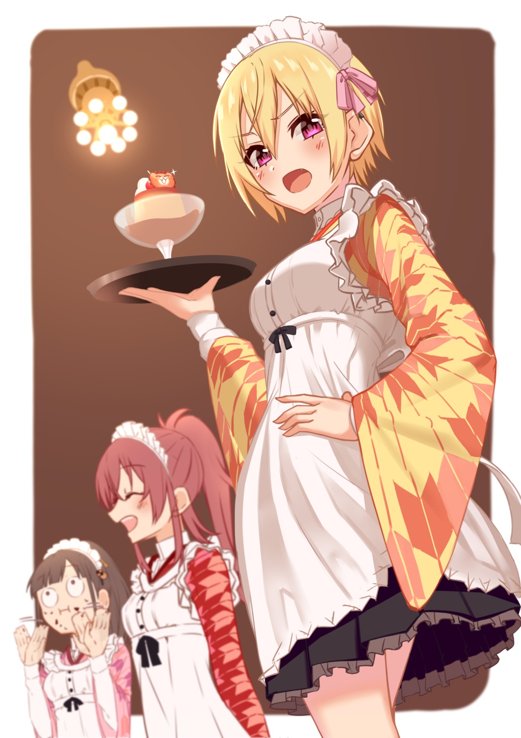 komiya_kaho, maid, saijou_juri, sonoda_chiyoko, takamiya_nao, the_idolm@ster, the_idolm@ster_shiny_colors, wa_maid