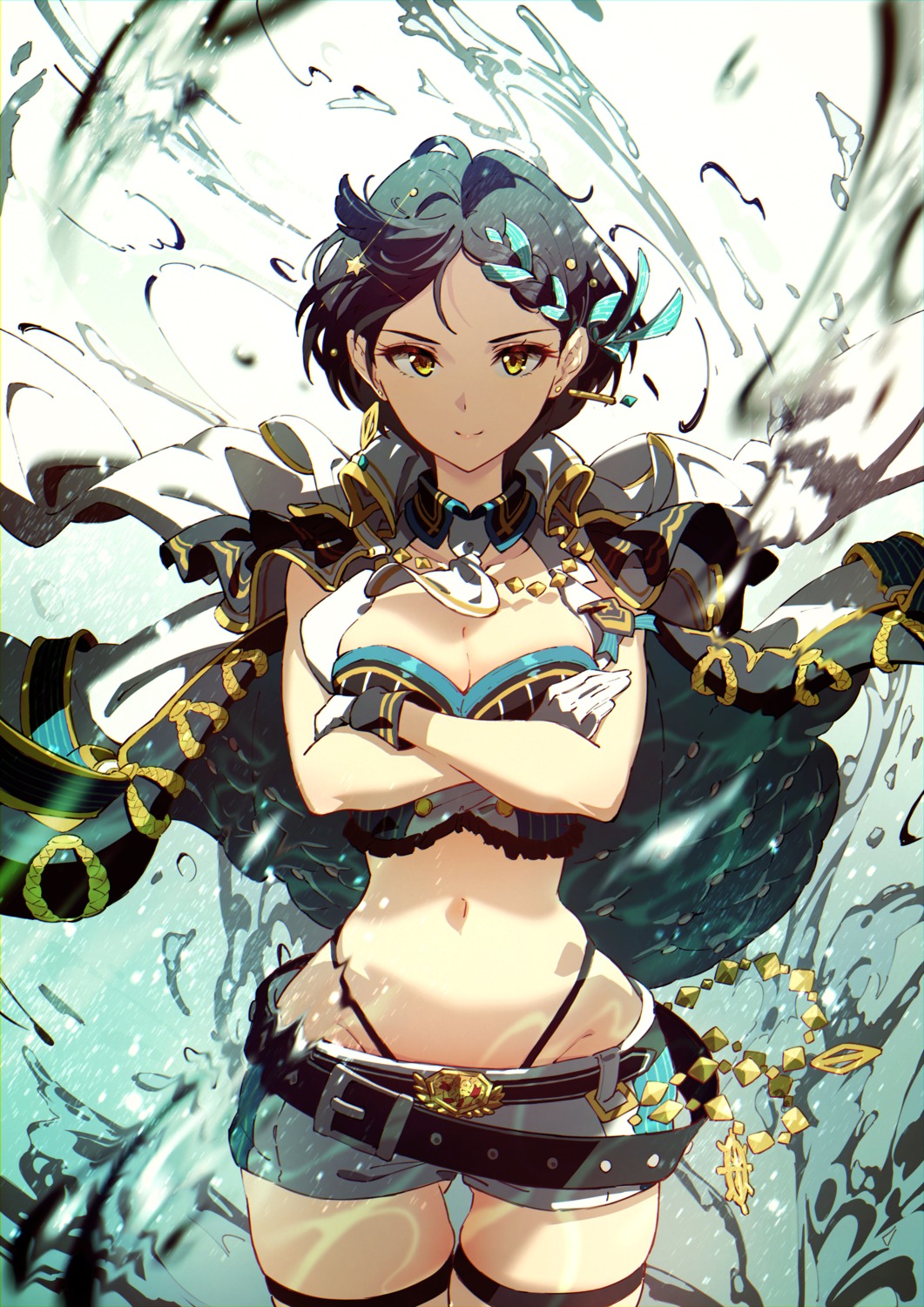 breast_hold, cleavage, hayami_kanade, motoki_(hisano_motoki), pantsu, the_idolm@ster, the_idolm@ster_cinderella_girls, thighhighs