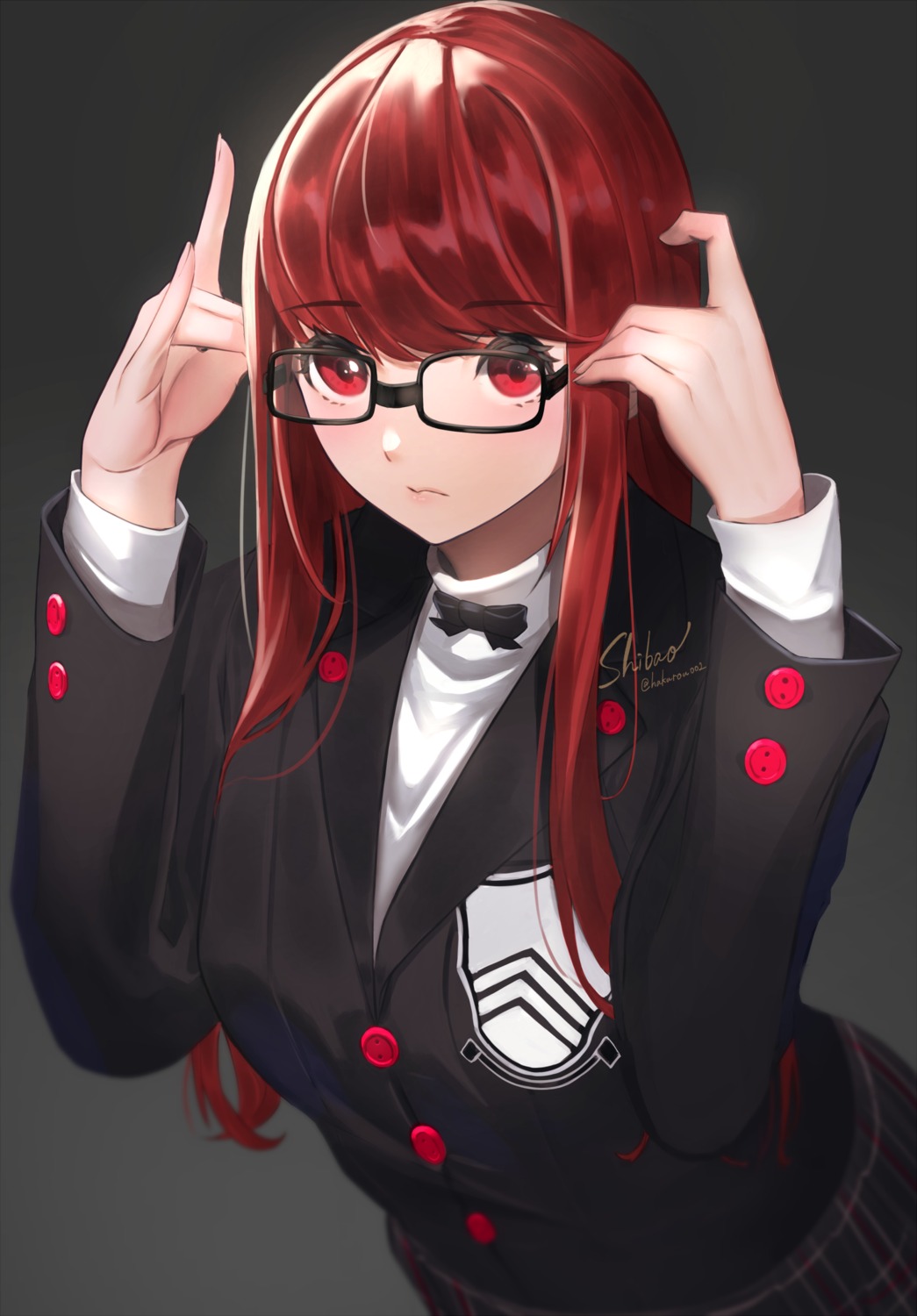 gedou_hakurou, megane, persona_5, seifuku, yoshizawa_kasumi