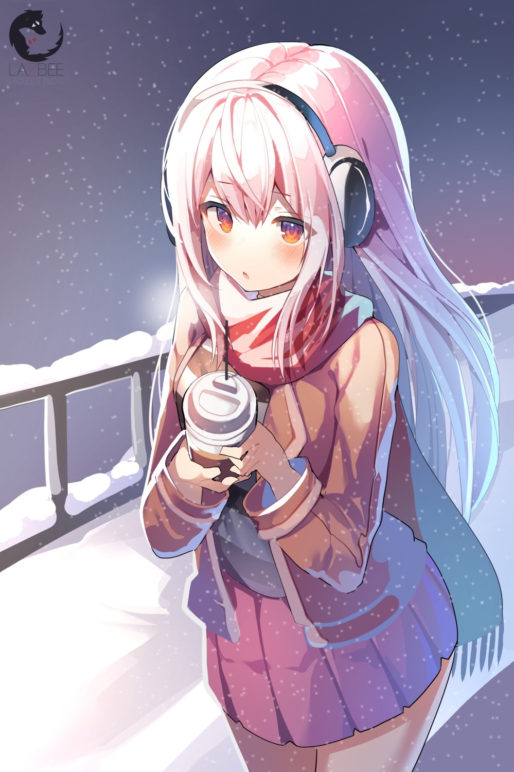 headphones, lazbee, seifuku, sweater
