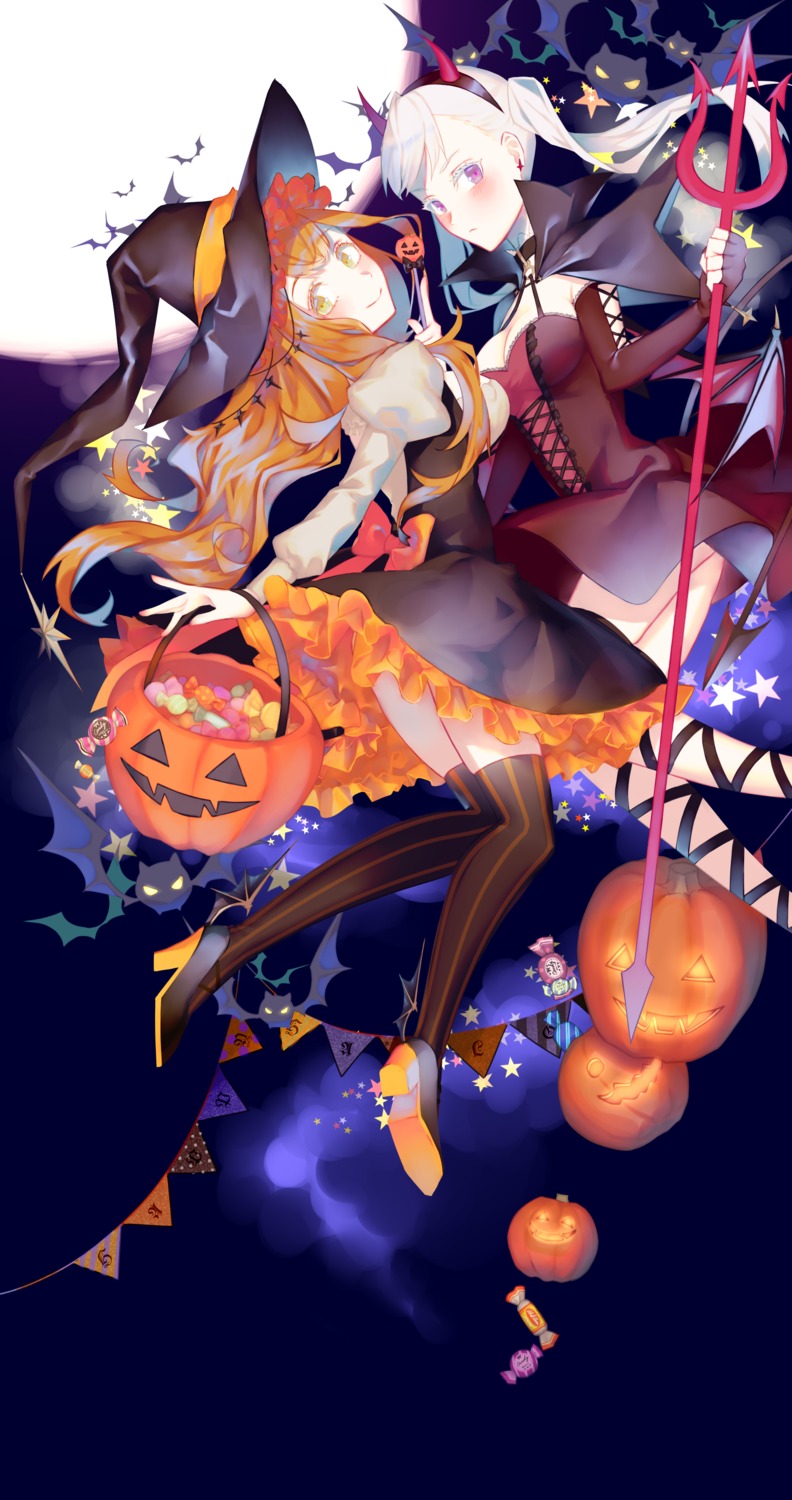 black_clover, dress, halloween, heels, mimosa_vermillion, noelle_silva, skirt_lift, tagme, thighhighs, weapon, wings, witch