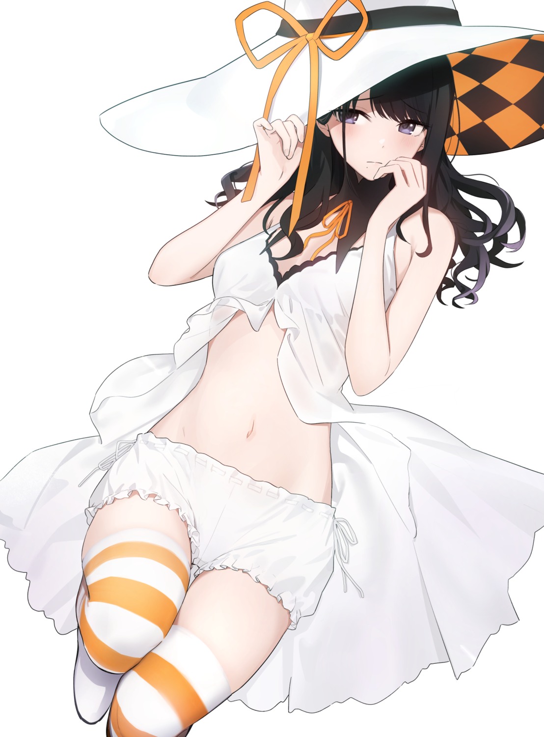 bloomers, fpanda, halloween, kazano_hiori, the_idolm@ster, the_idolm@ster_shiny_colors, thighhighs, witch