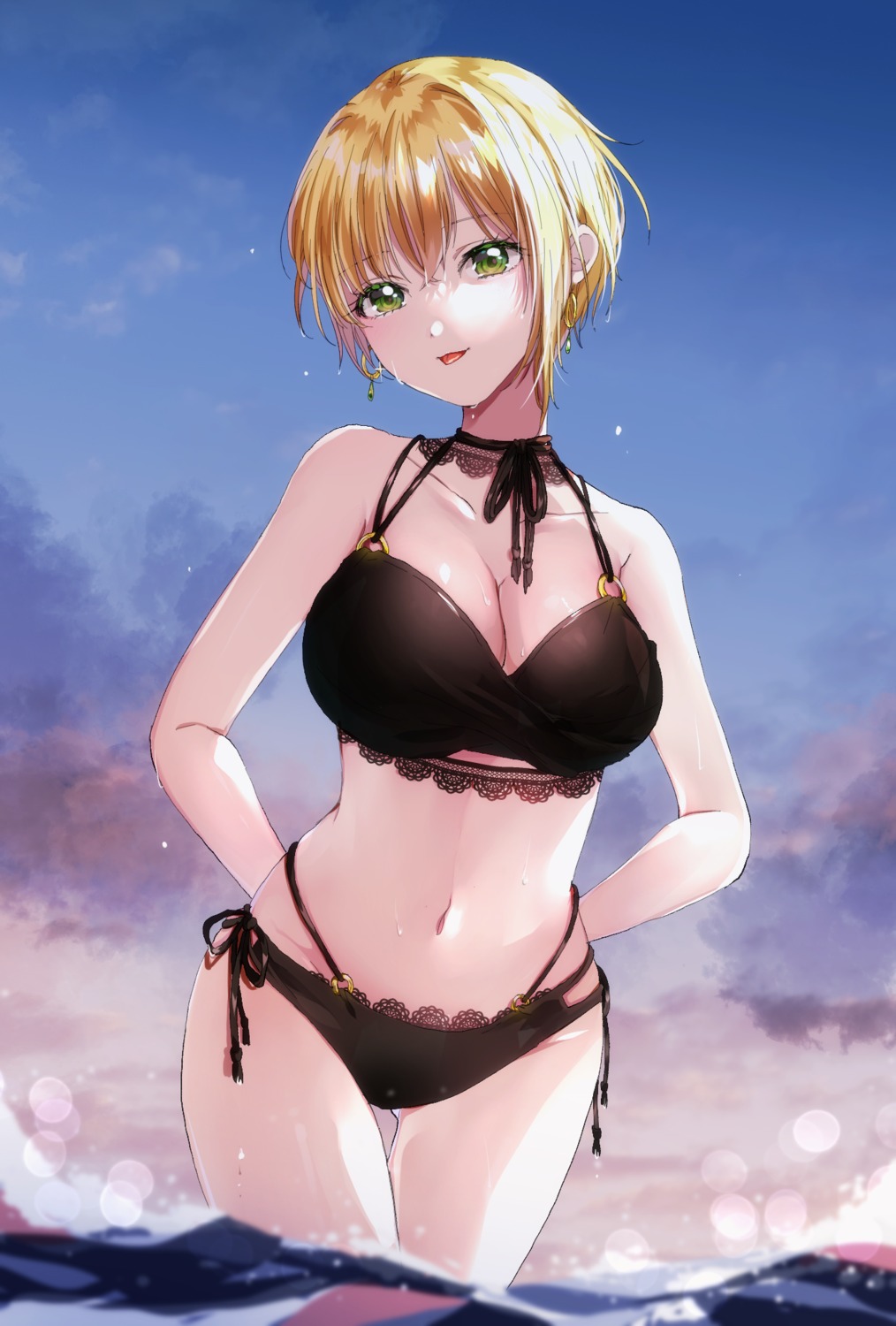 bikini, cleavage, miyamoto_frederica, swimsuits, the_idolm@ster, the_idolm@ster_cinderella_girls, towakarasu, wet