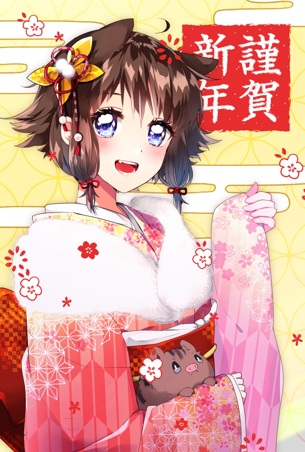 animal_ears, kimono, towakarasu