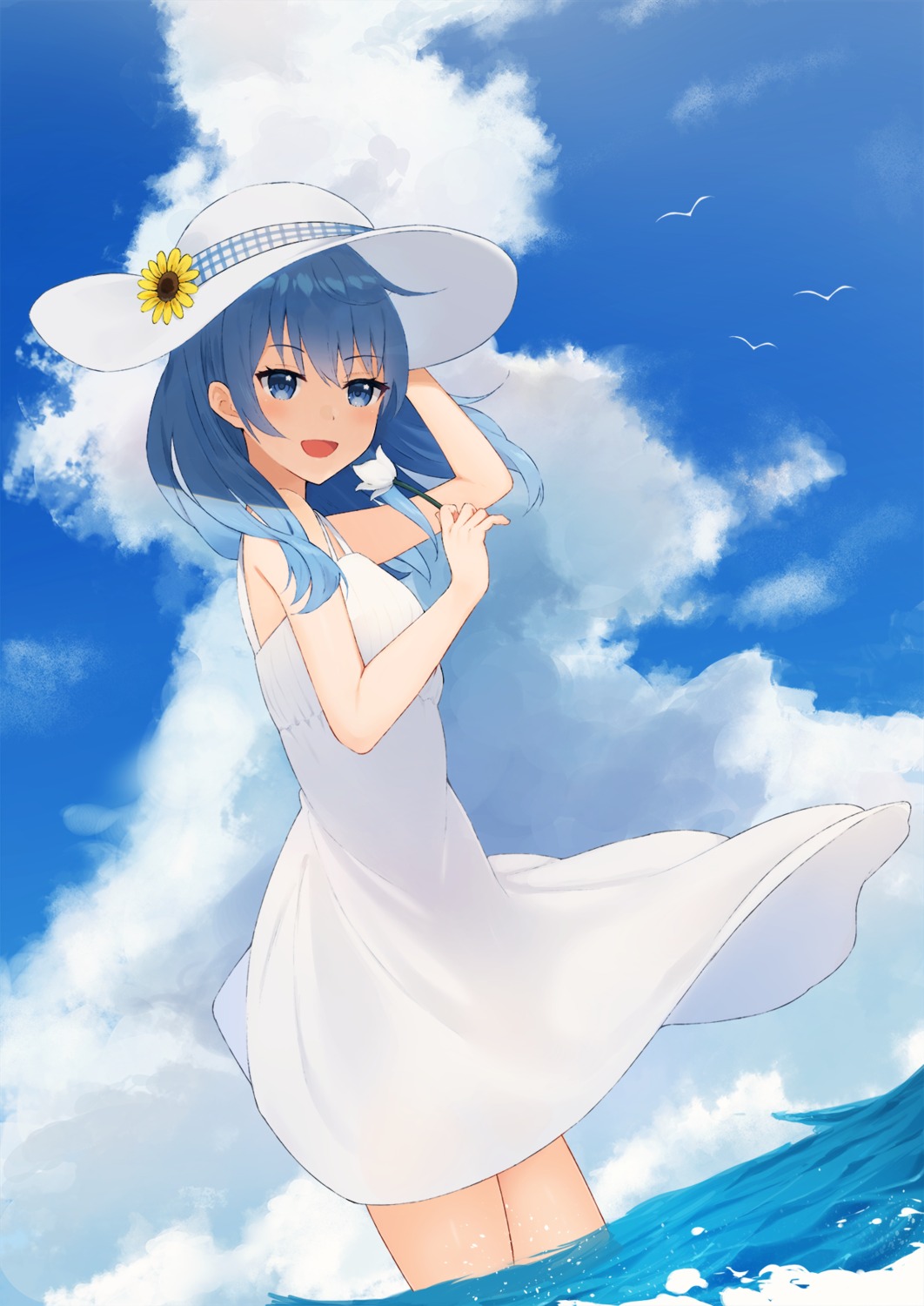 dress, mirai_(mirai76_), skirt_lift, summer_dress, wet