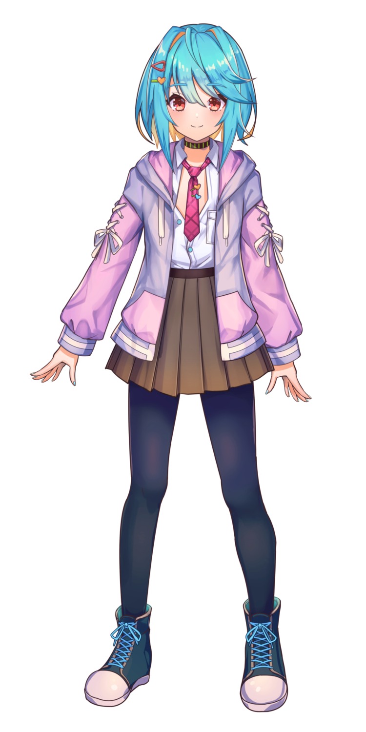 no_bra, open_shirt, pantyhose, seifuku, trap, yoruhachi