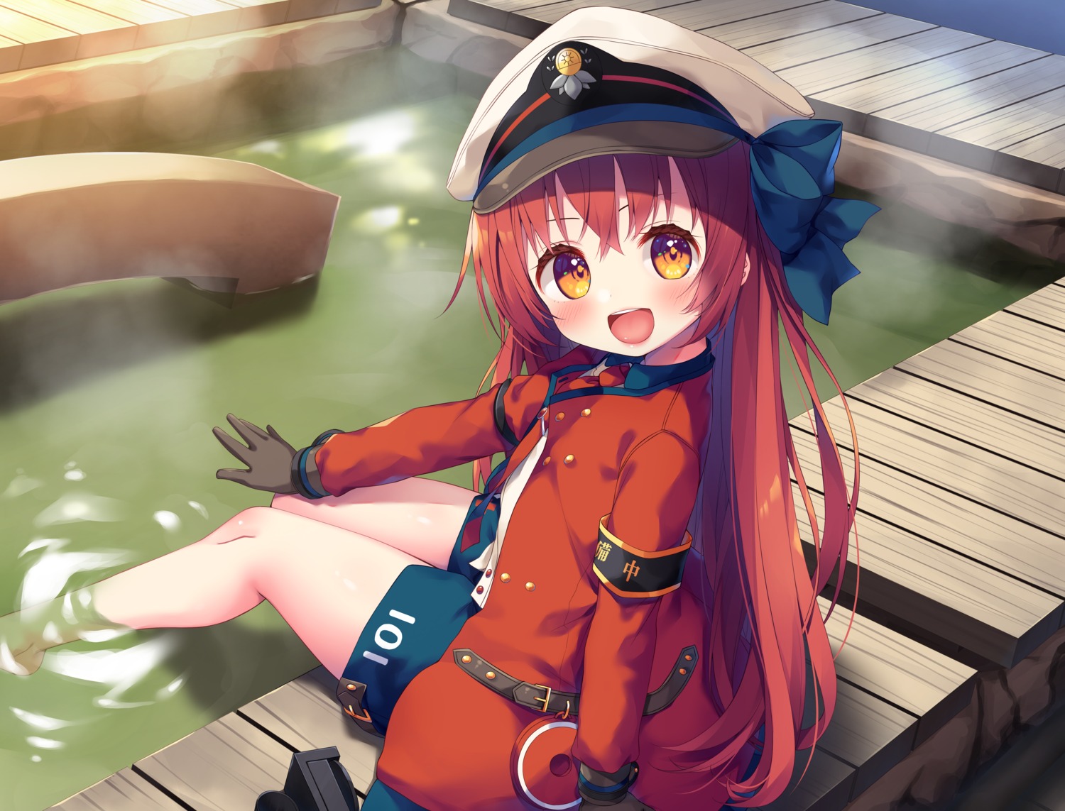 asa_no_ha, beni_(rail_romanesque), onsen, rail_romanesque, raro, uniform, wet