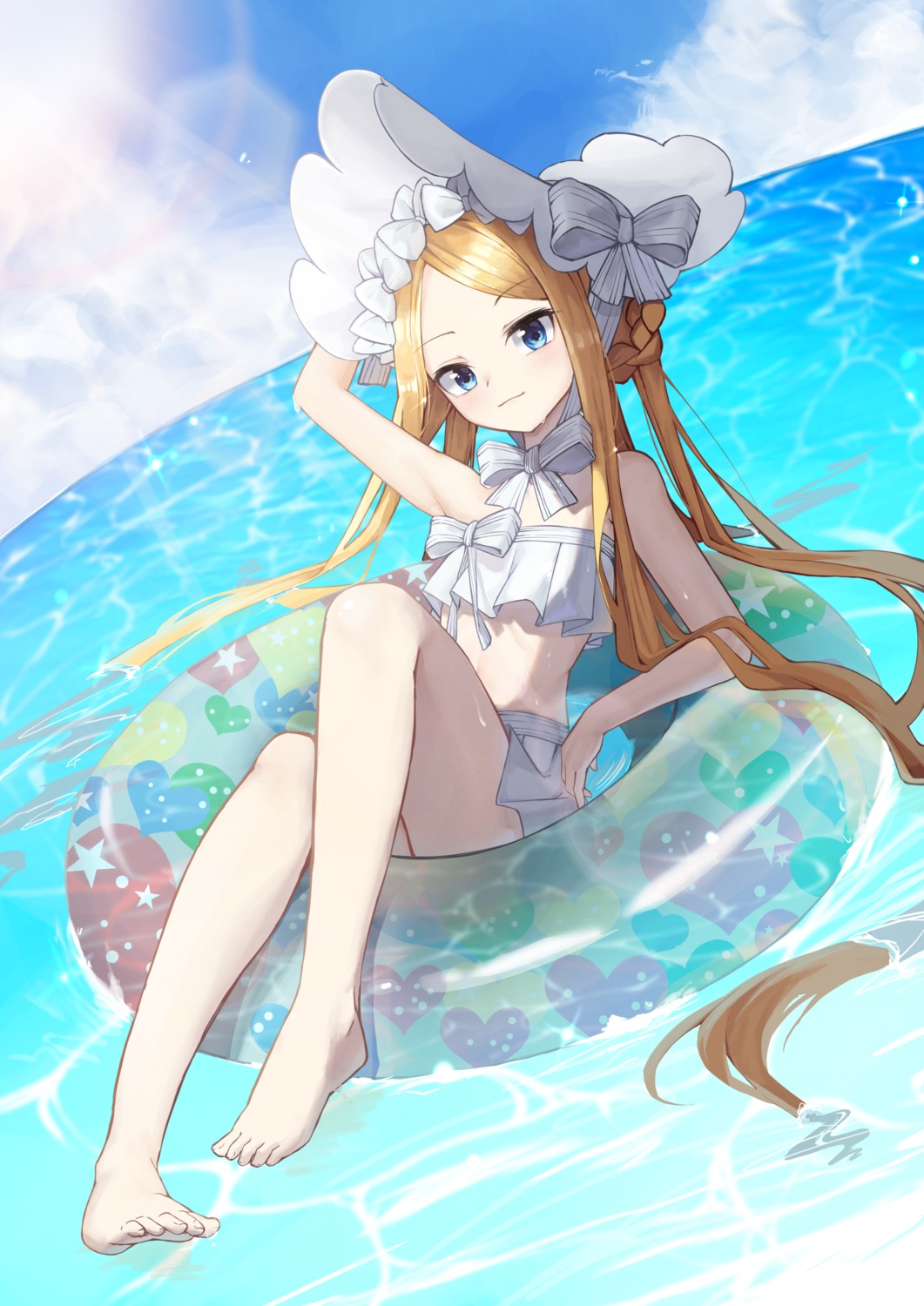 abigail_williams_(fate), bikini, fate/grand_order, feet, mansu_(user_pnmp4287), skirt_lift, swimsuits, wet