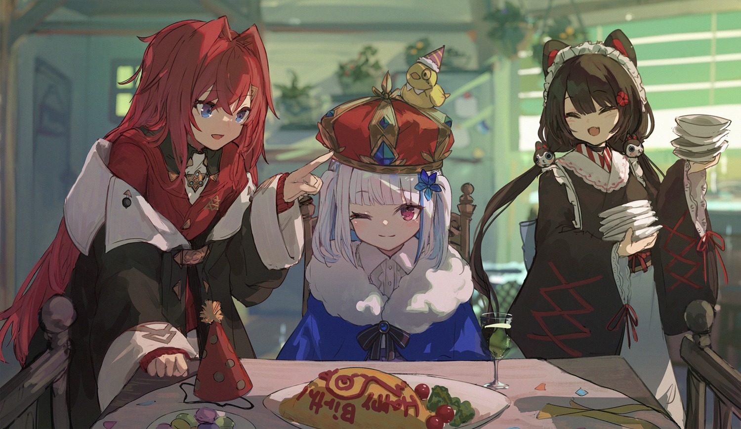ange_katrina, animal_ears, inui_toko, inumimi, lize_helesta, maid, makihitsuji, nijisanji