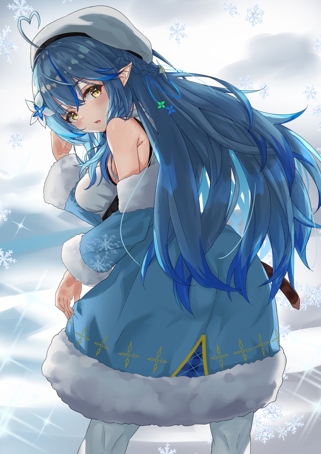 elf, hololive, itenari, laurier_(pixiv24528510), pointy_ears, yukihana_lamy