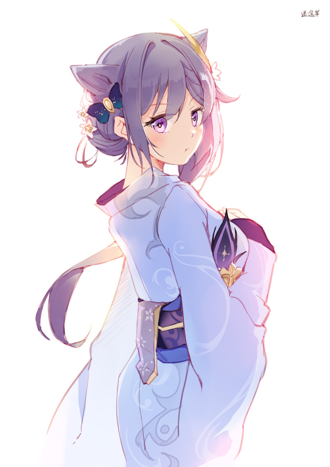 genshin_impact, keqing, kimono, mitu_yang