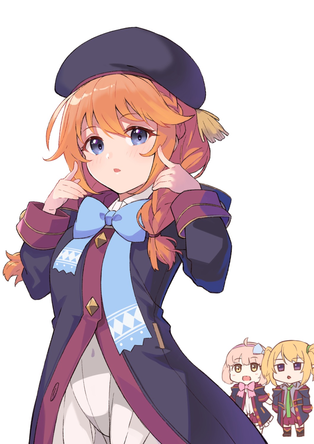 chibi, kazama_chieru, kuroe_hanako, princess_connect!, princess_connect!_re:dive, seifuku, shimon_(31426784), shingyouji_yuni