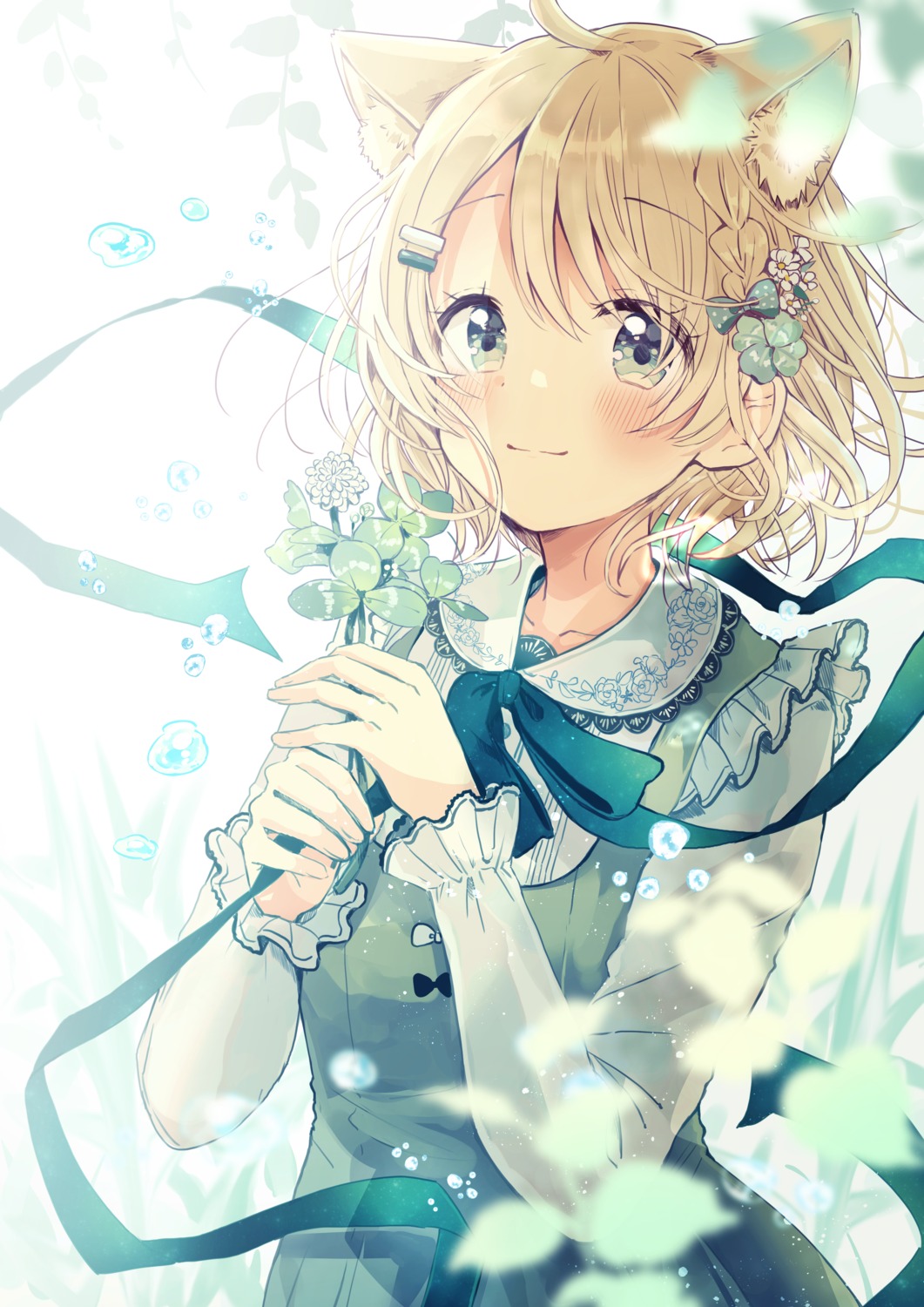 animal_ears, dress, nekomimi, sakura_oriko