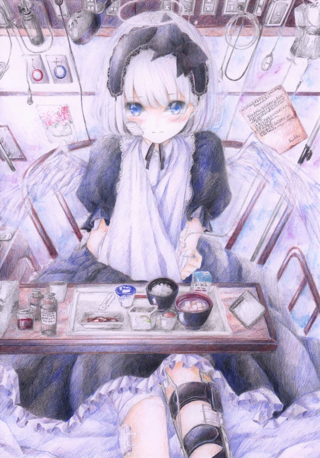 bandages, bandaid, darkkanan, dress, gothic_lolita, lolita_fashion, wings