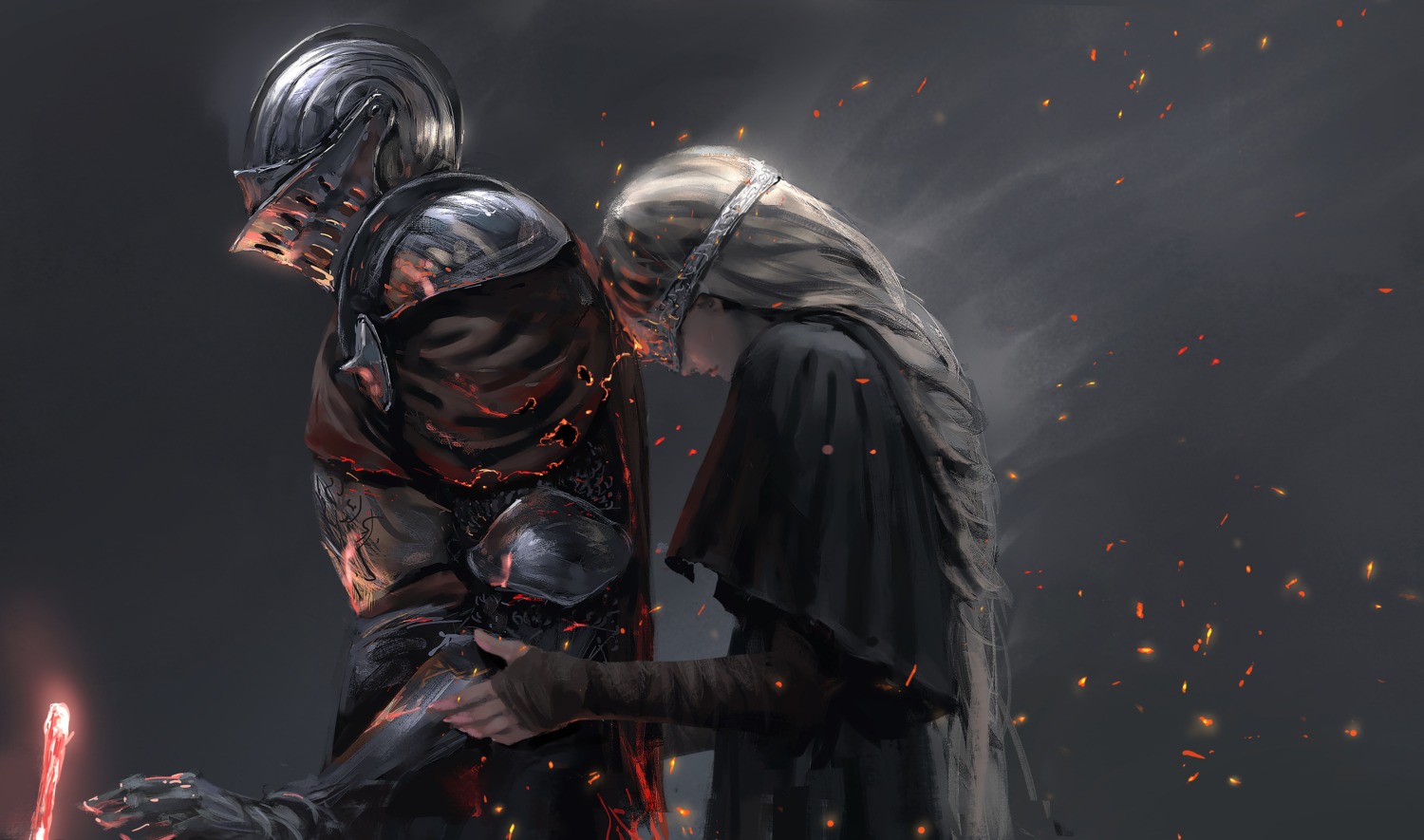 armor, bandages, dark_souls, fire_keeper, wlop