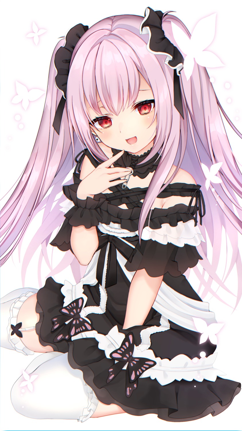 dress, gothic_lolita, hololive, lolita_fashion, moy, stockings, thighhighs, uruha_rushia