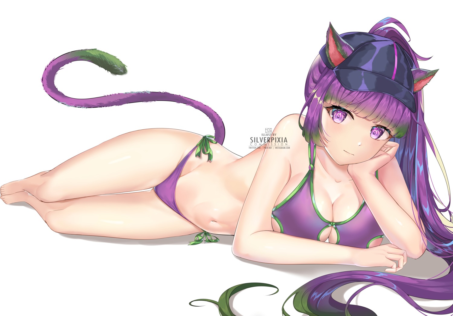 animal_ears, bikini, nekomimi, silverpixia, swimsuits, tail