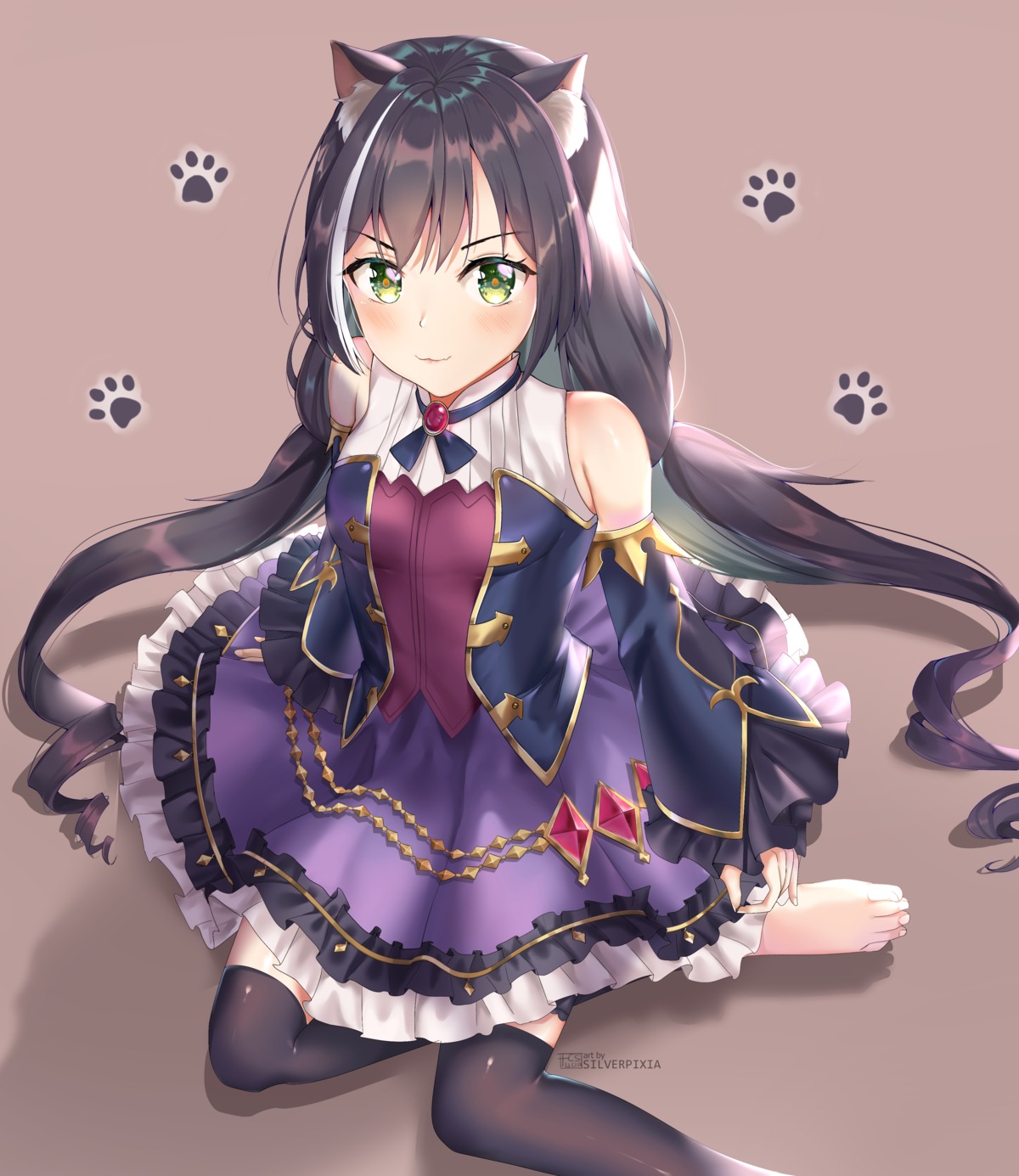 animal_ears, garter, karyl_(princess_connect), nekomimi, princess_connect!, princess_connect!_re:dive, silverpixia, thighhighs