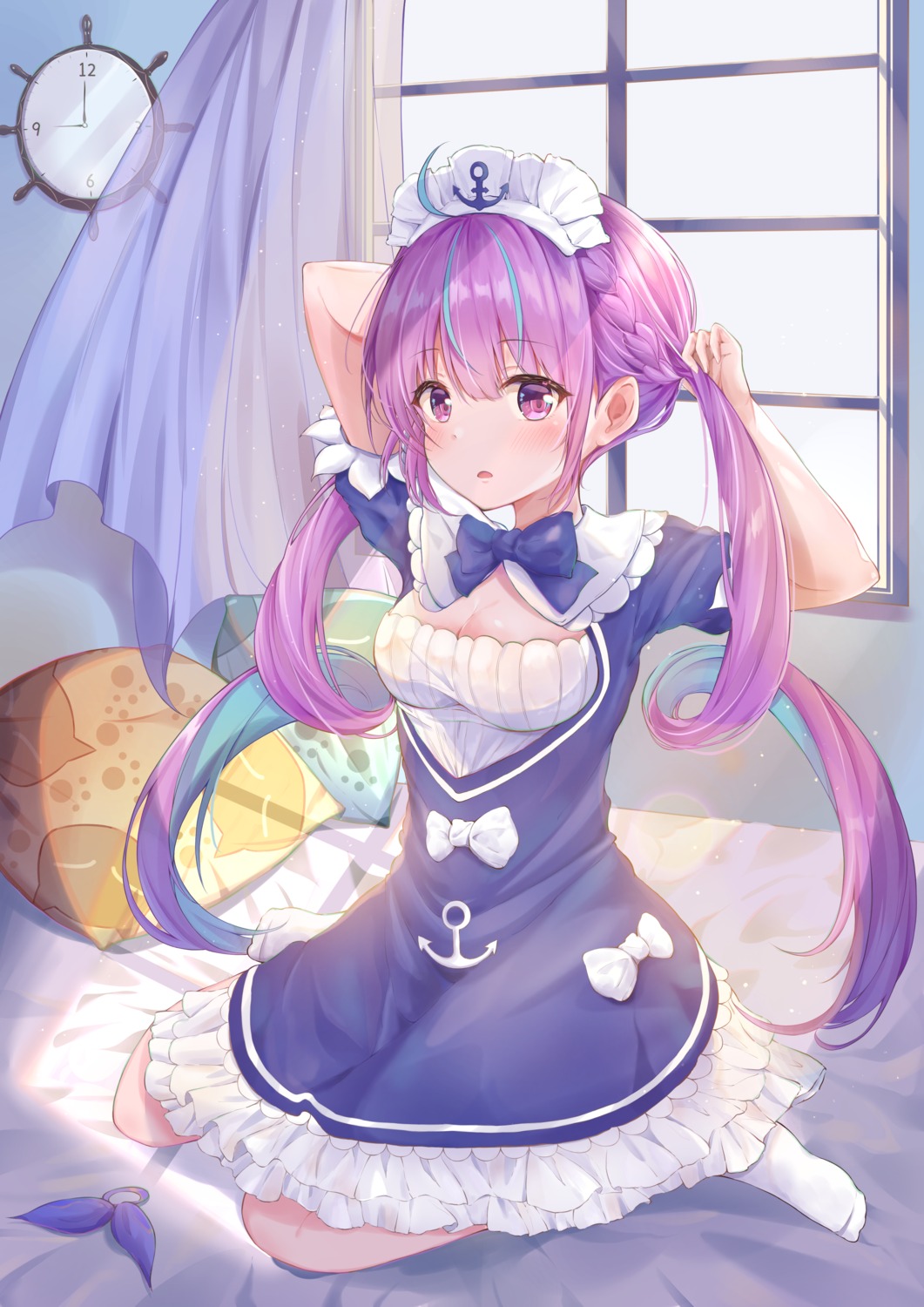 cleavage, hololive, maid, minato_aqua, nayuuchan