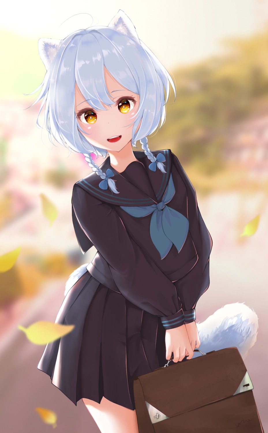 animal_ears, kohe_billialot, seifuku, tail