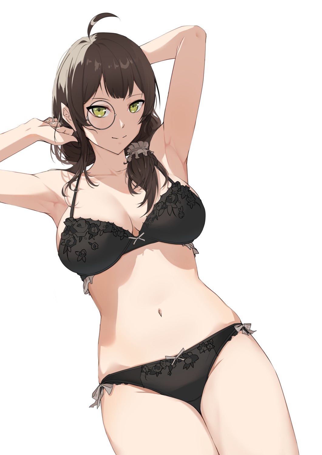 bra, girls_frontline, helianthus_(girls_frontline), megane, neoguri, pantsu