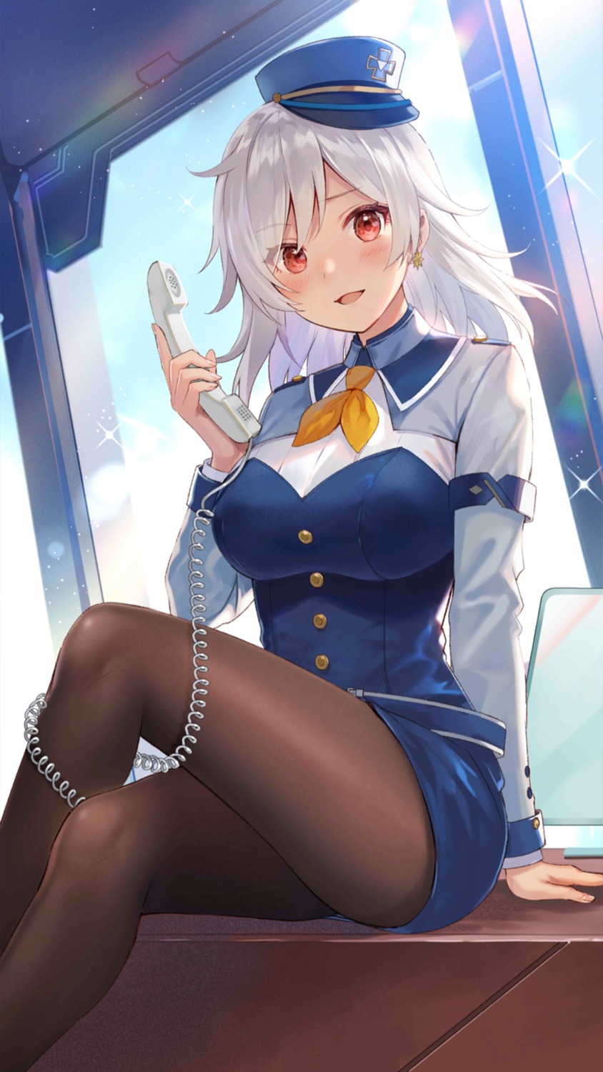 girl_cafe_gun, girl_cafe_gun_ii, lida_romero, pantyhose, skirt_lift, tagme, uniform
