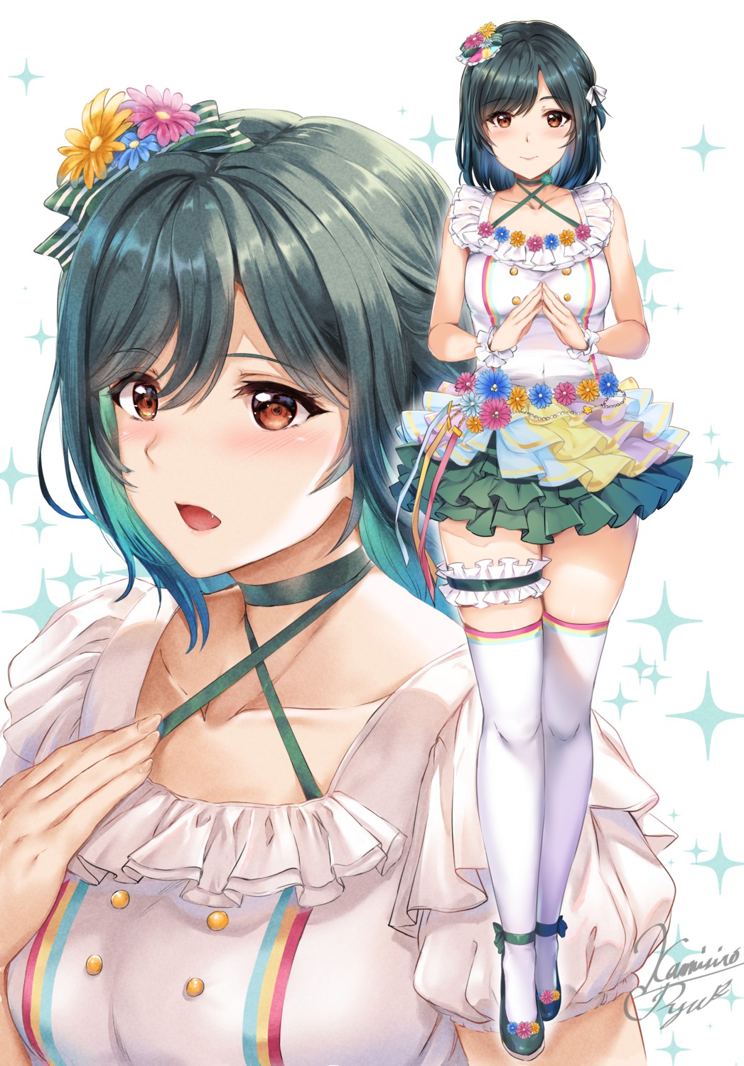 garter, kamishiro_ryuu, love_live!_(series), love_live!_nijigasaki_gakuen_school_idol_doukoukai, mifune_shioriko, thighhighs