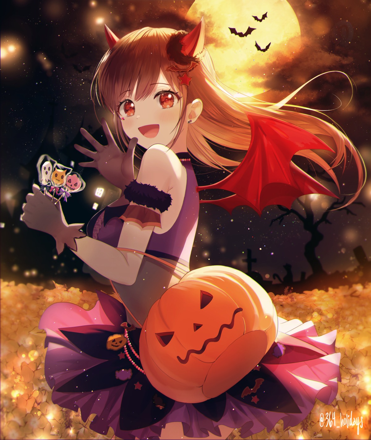 364, dress, halloween, horns, sonoda_chiyoko, tattoo, the_idolm@ster, the_idolm@ster_shiny_colors