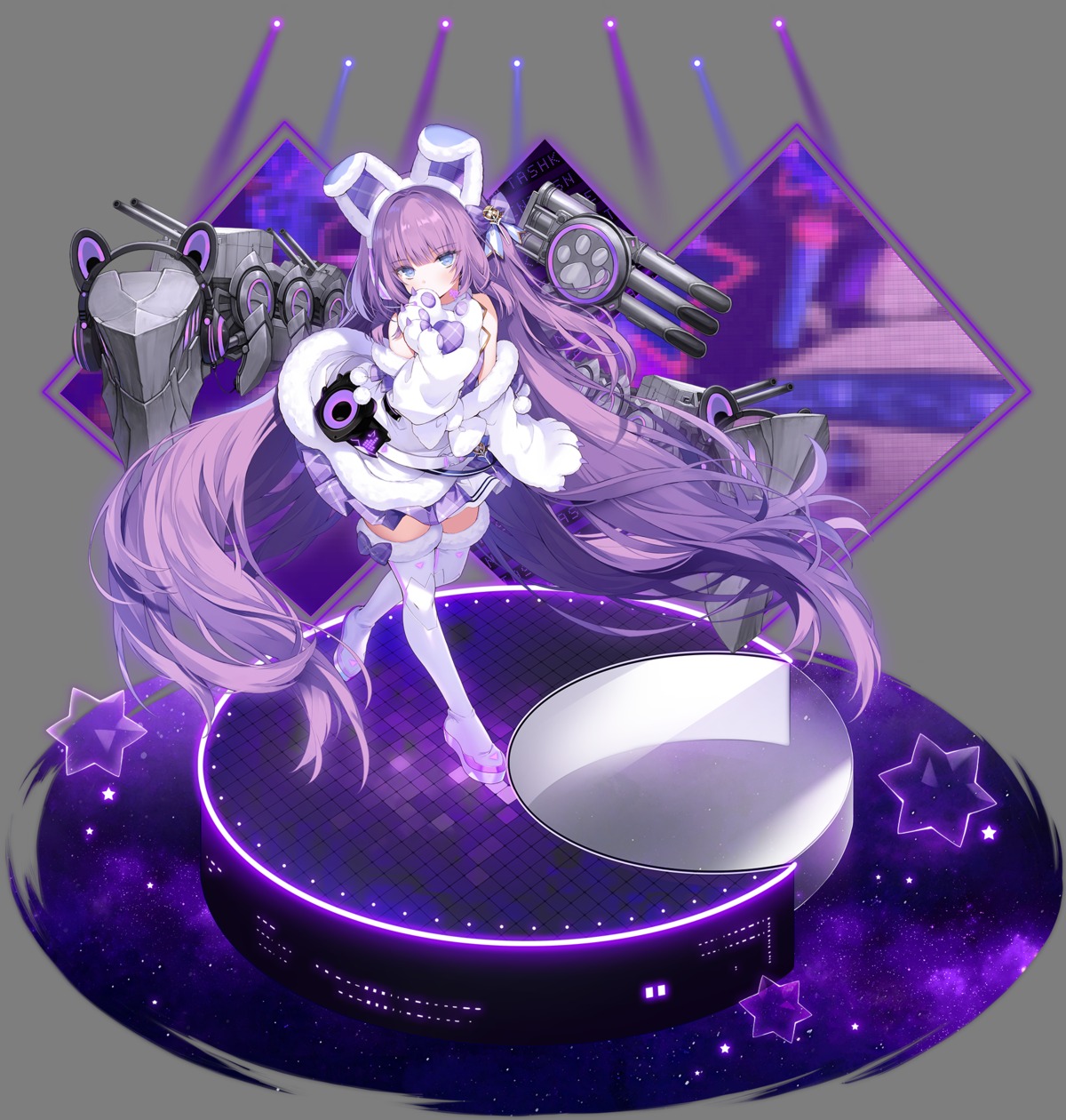 animal_ears, azur_lane, bunny_ears, byulzzi, tashkent_(azur_lane), thighhighs, transparent_png