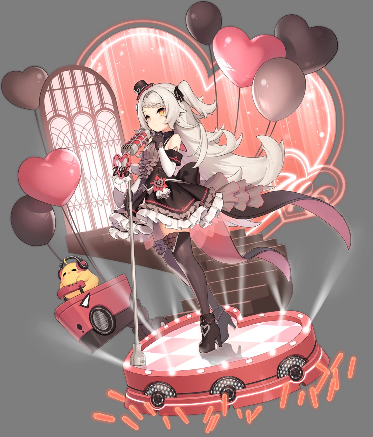 azur_lane, gothic_lolita, headphones, heels, lolita_fashion, manjuu_(azur_lane), thighhighs, transparent_png, tsliuyixin, z46_(azur_lane)