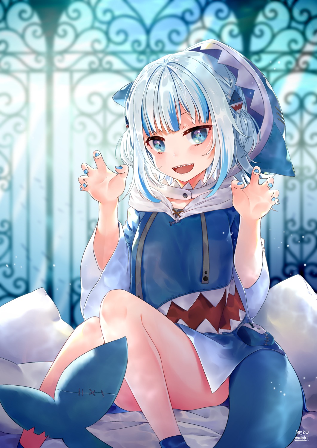 gawr_gura, hololive, hololive_english, lili_mdoki, skirt_lift, tail