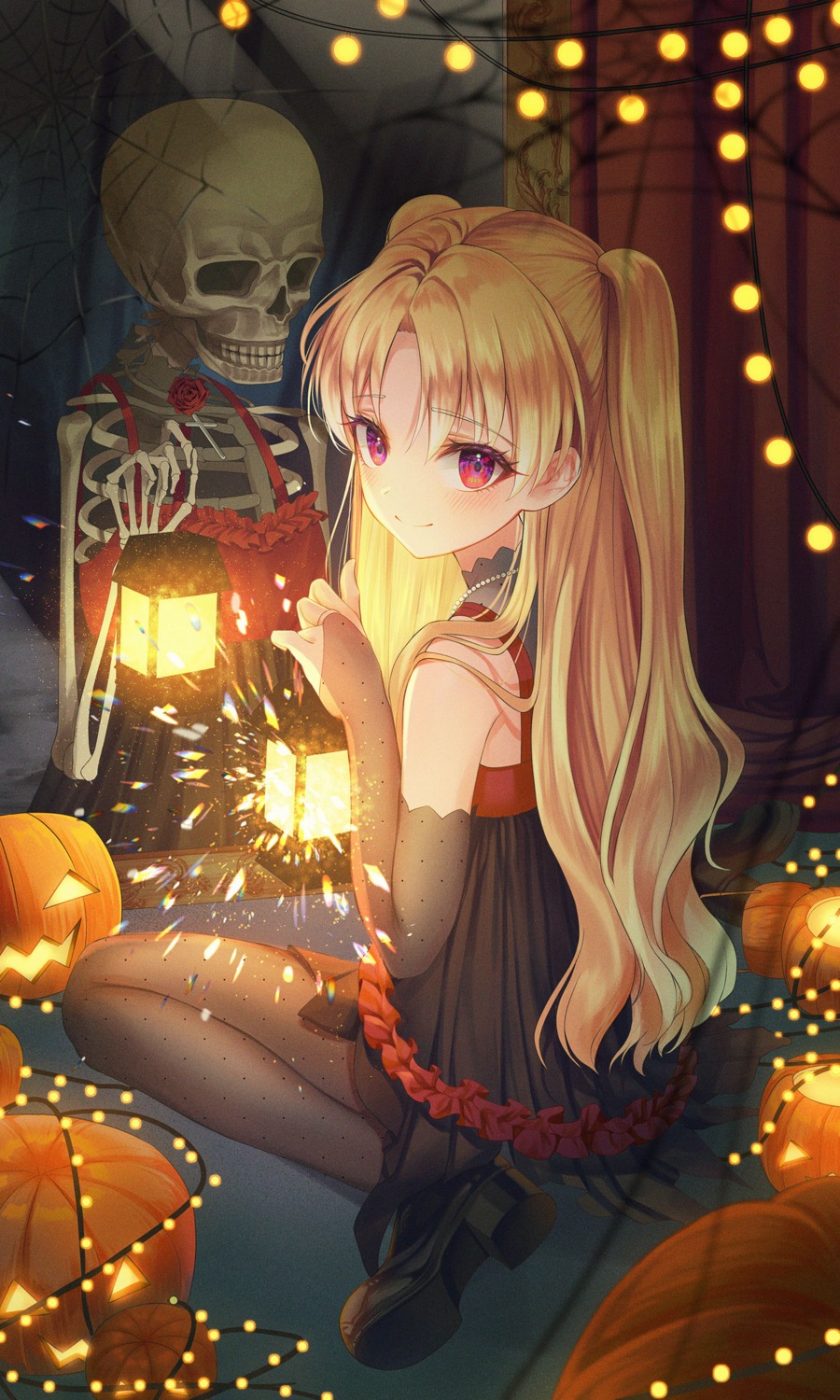 dress, ereshkigal_(fate), fate/grand_order, halloween, heels, liso, pantyhose