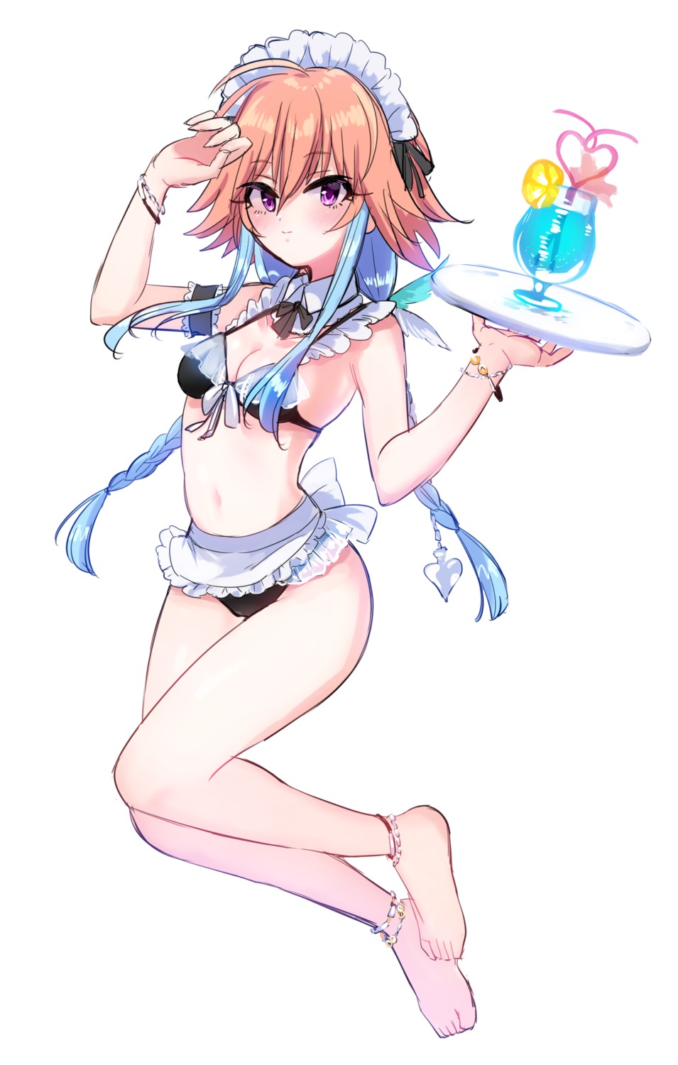 bikini, maid, ninomiya_asuka, nuruo_(pixiv39067734), see_through, swimsuits, the_idolm@ster, the_idolm@ster_cinderella_girls
