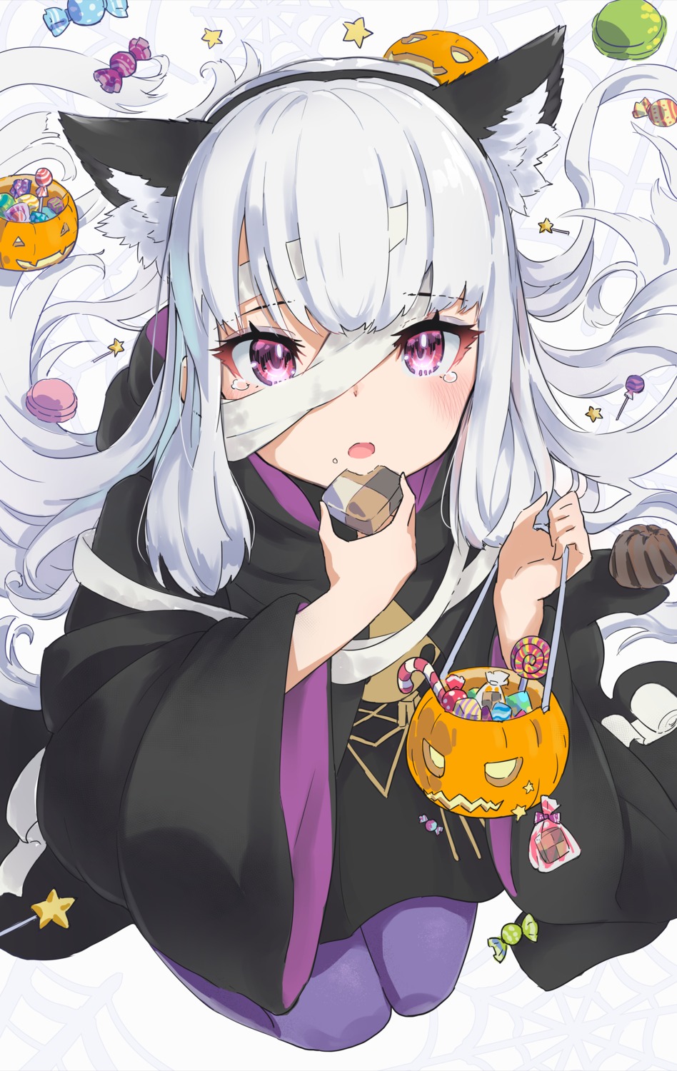 animal_ears, bandages, fire_emblem, fire_emblem_three_houses, halloween, hatsuga_(dmaigmai), lysithea_von_ordelia, nekomimi