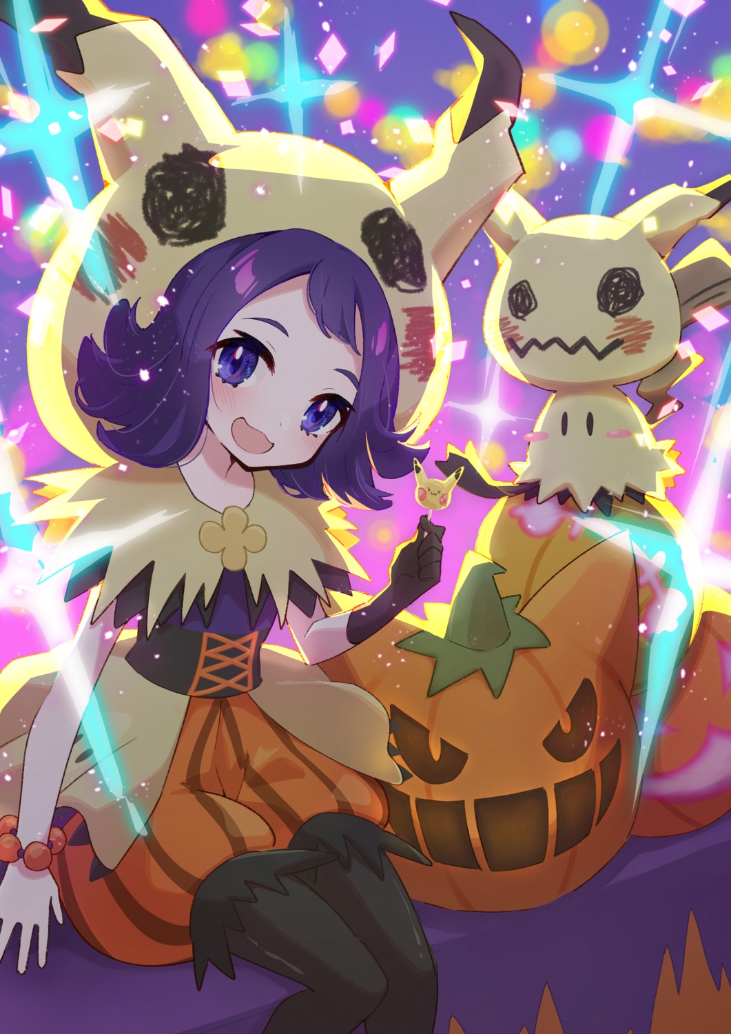 acerola_(pokemon), bloomers, cosplay, dress, fishnets, halloween, kazuhiro_(user_aprk8784), mimikyu