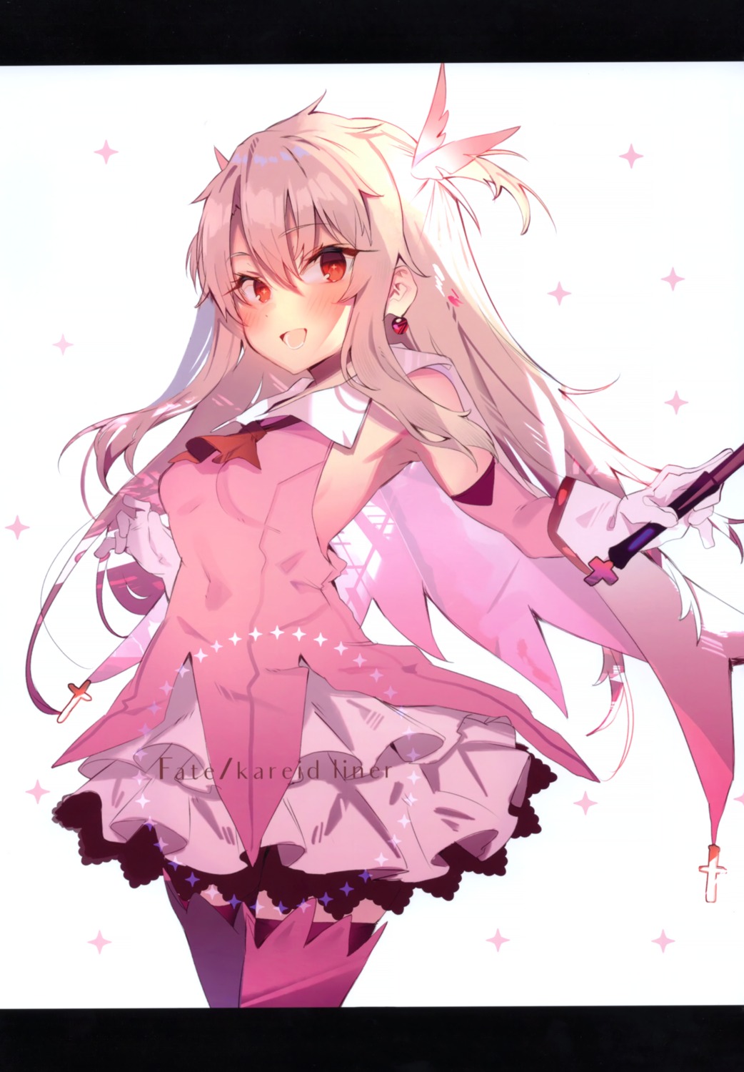dress, fate/kaleid_liner_prisma_illya, fate/stay_night, illyasviel_von_einzbern, soukou_makura, thighhighs, weapon