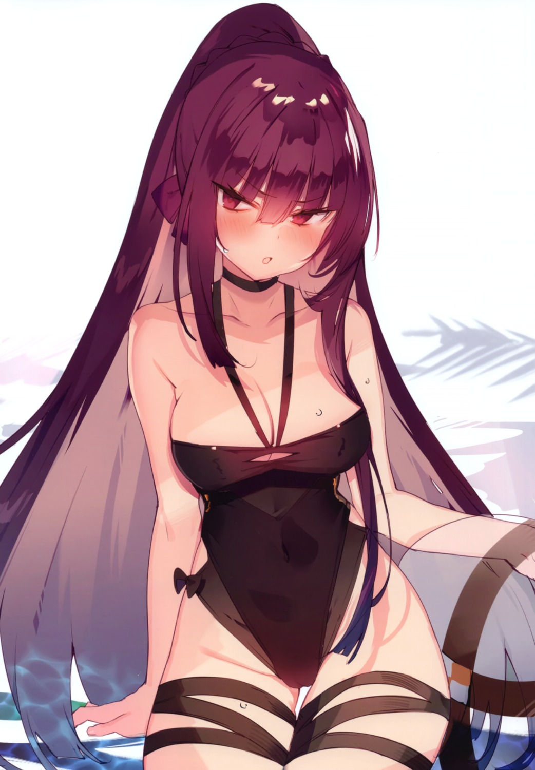 garter, girls_frontline, soukou_makura, swimsuits, wa2000_(girls_frontline)