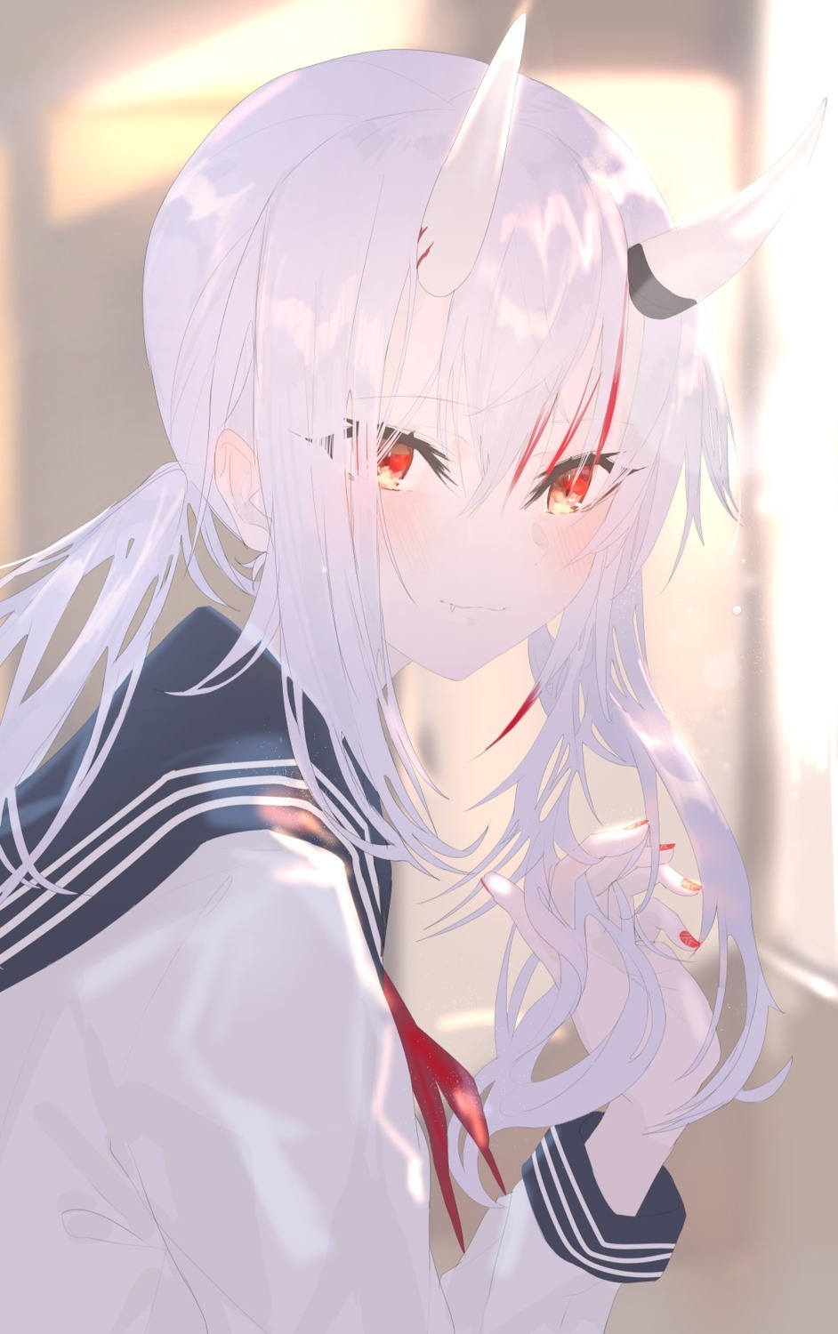 hololive, horns, nakiri_ayame, seifuku, sumiya_sakise