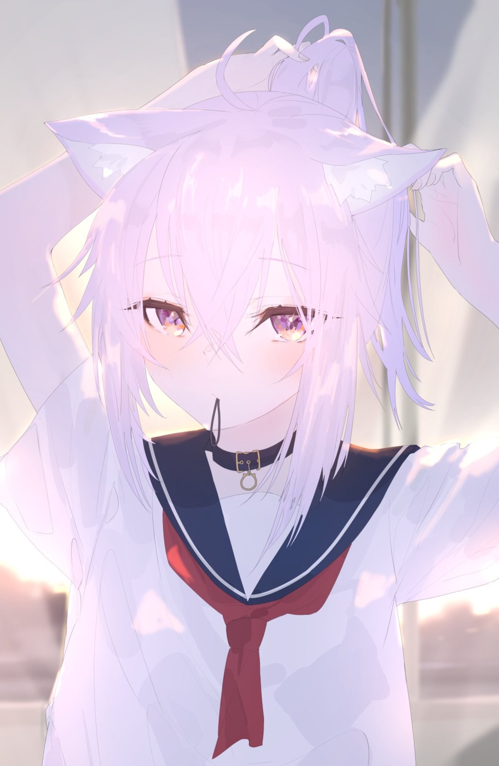 animal_ears, hololive, hololive_gamers, nekomata_okayu, nekomimi, seifuku, sumiya_sakise