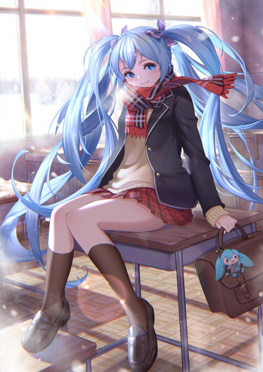 chibi, hatsune_miku, lolittleboy, seifuku, sweater, vocaloid