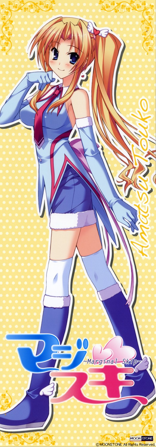 amatsu_touko, hinata_mutsuki, marginal_skip, moonstone, stick_poster, thighhighs