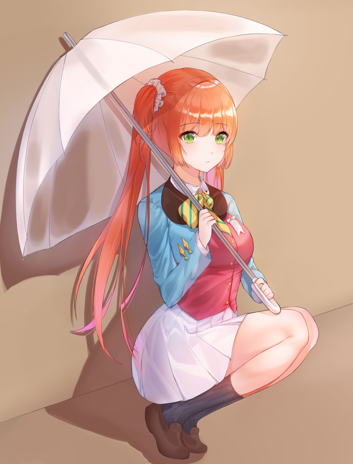 girl_cafe_gun, girl_cafe_gun_ii, mohaka, rococo_(girl_cafe_gun), seifuku, skirt_lift, umbrella