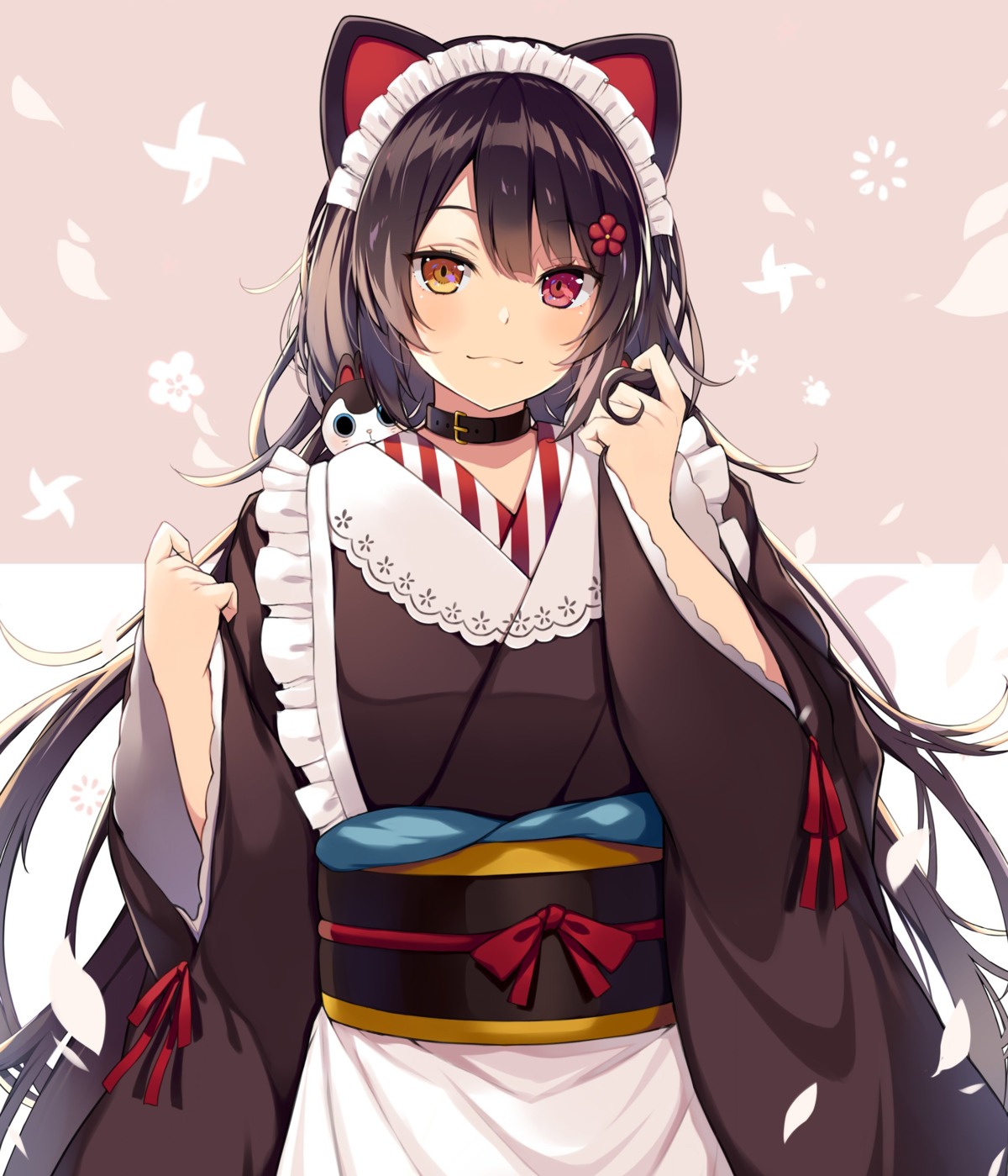 animal_ears, heterochromia, inui_toko, inumimi, kurebayashi_noe, maid, nijisanji, wa_maid