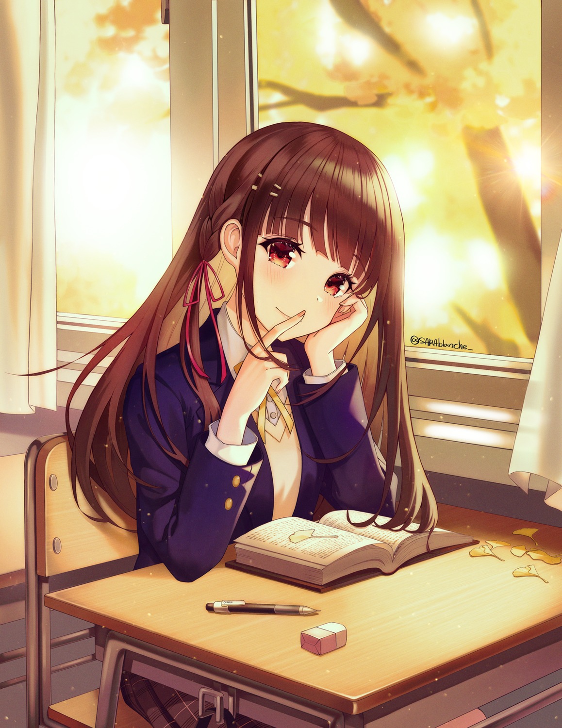 sarablanche, seifuku, sonoda_chiyoko, sweater, the_idolm@ster, the_idolm@ster_shiny_colors