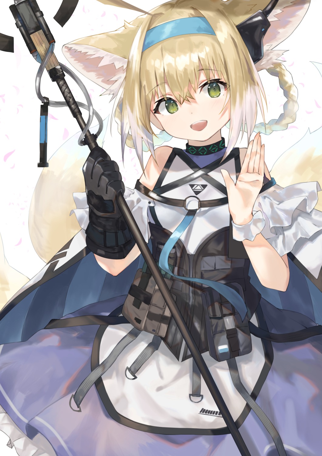 animal_ears, arknights, suzuran_(arknights), taht_(that_is_mm), weapon