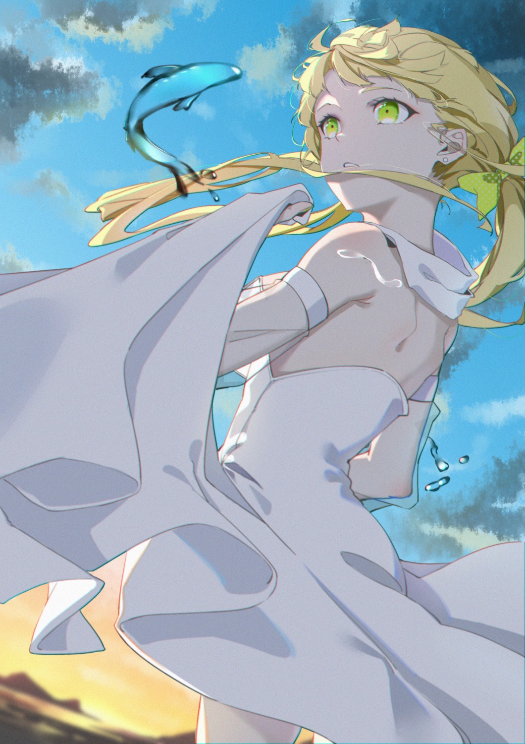 dress, miyu10366, no_bra, skirt_lift, summer_dress