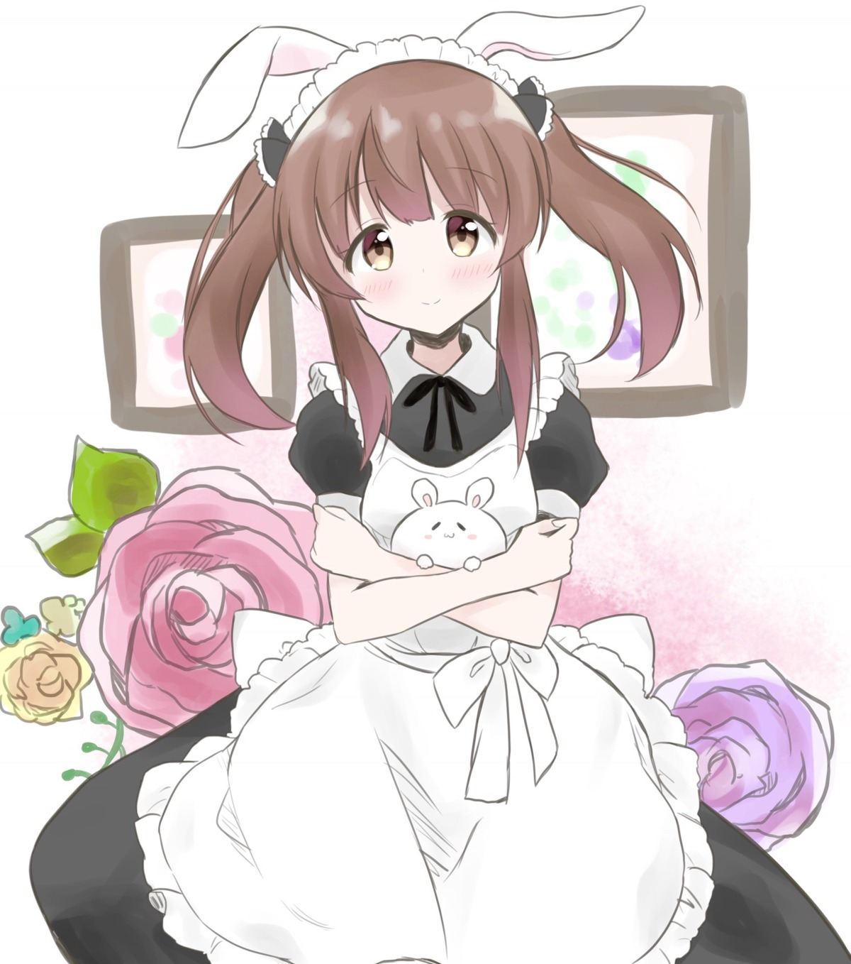 animal_ears, bunny_ears, komachi_(artist), maid, ogata_chieri, the_idolm@ster, the_idolm@ster_cinderella_girls